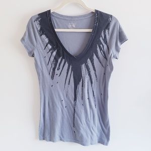 Converse One Star V Neck Gray Tee Size XS